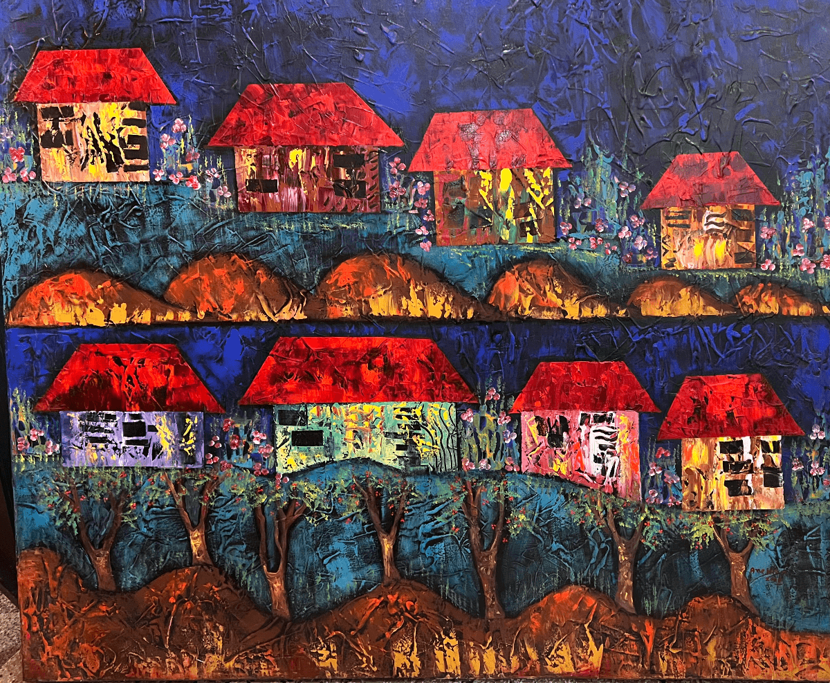 Pueblo Fondo Azules por Ana Wien